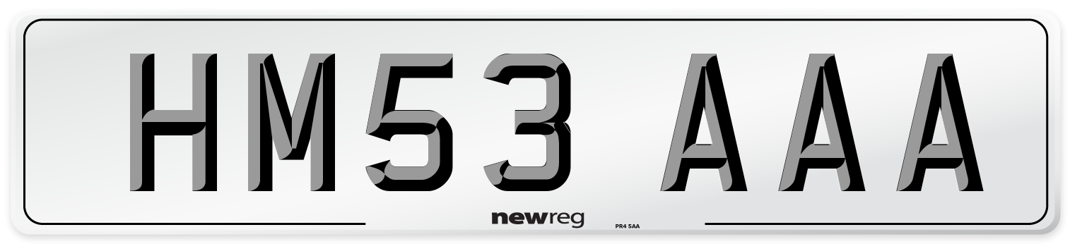 HM53 AAA Number Plate from New Reg